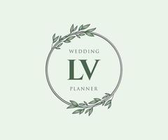 lv initialen brief bruiloft monogram logos verzameling, hand- getrokken modern minimalistisch en bloemen Sjablonen voor uitnodiging kaarten, opslaan de datum, elegant identiteit voor restaurant, boetiek, cafe in vector