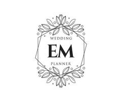 em initialen brief bruiloft monogram logos verzameling, hand- getrokken modern minimalistisch en bloemen Sjablonen voor uitnodiging kaarten, opslaan de datum, elegant identiteit voor restaurant, boetiek, cafe in vector