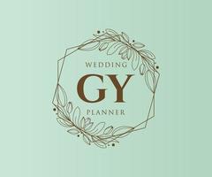 gy initialen brief bruiloft monogram logos verzameling, hand- getrokken modern minimalistisch en bloemen Sjablonen voor uitnodiging kaarten, opslaan de datum, elegant identiteit voor restaurant, boetiek, cafe in vector