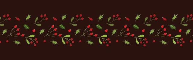 decoratie van bladeren en bloemen voor Kerstmis achtergrond ontwerp. blad en BES patroon illustratie voor behang vector