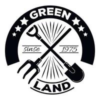groen land- logo, gemakkelijk stijl vector