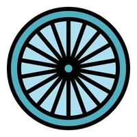 fiets reparatie wiel icoon kleur schets vector