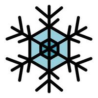 sneeuwvlok icoon kleur schets vector