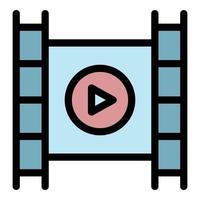 video film icoon kleur schets vector