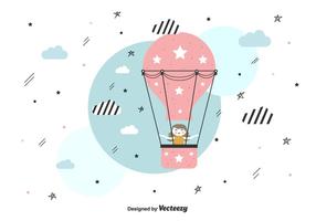 Hot Air Balloon Vector Achtergrond