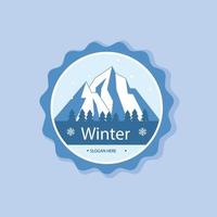 hand- getrokken winter logo element vector