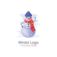 hand- getrokken winter logo element vector
