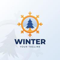 hand- getrokken winter logo element vector