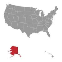 Alaska staat kaart. vector illustratie.