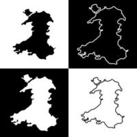 reeks van Wales, uk regio kaart. vector illustratie.