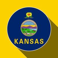 Kansas staat vlag. vector illustratie.