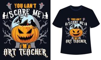 verbazingwekkend halloween t-shirt ontwerp u kan niet laten schrikken me ik ben een kunst leraar vector