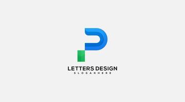 brief p alfabet logo ontwerp illustratie vector icoon