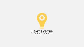 lamp combineren met uitrusting logo ontwerp vector