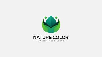 creatief lotus natuur doos blad logo ontwerp vector