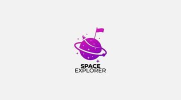 ruimte verkend logo ontwerp vector