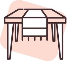 huis textiel decoratief tafel lap, icoon, vector Aan wit achtergrond.