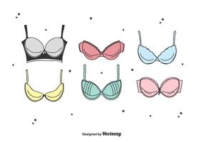 Handgetekende Bustier Vector Set