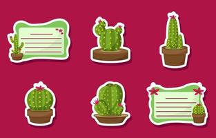 cactus vetplanten stickers vector