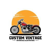 wijnoogst motorfiets logo vector