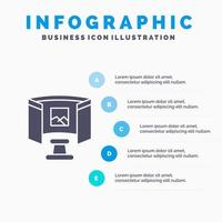 toekomst bril wetenschap technologie solide icoon infographics 5 stappen presentatie achtergrond vector