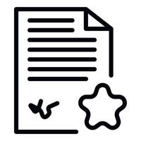 papier ster document icoon, schets stijl vector
