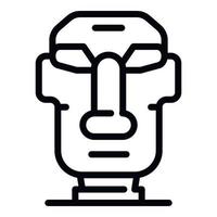 Pasen eiland moai standbeeld icoon, schets stijl vector