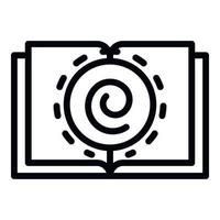 hypnose boek icoon, schets stijl vector