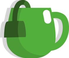 groen thee thee, icoon, vector Aan wit achtergrond.