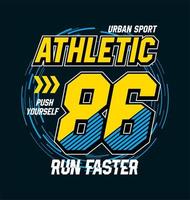 atletisch 86 typografie ontwerp gedrukt voor t-shirts vector