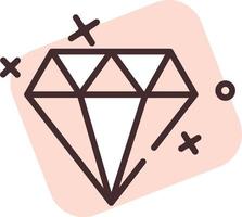 evenement verloving diamant ring, icoon, vector Aan wit achtergrond.