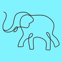 doorlopend lijn van wandelen staand baby olifant. single een lijn kunst van wild olifant. vector illustratie vrij vector