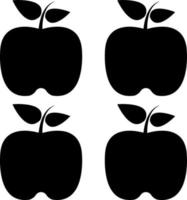 appel fruit met zwart kleuren vector