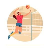 vrouwelijke volleyspeler vector