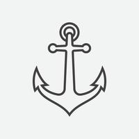 anker vector logo icoon, nautische maritiem, zee oceaan boot illustratie symbool, anker vector icoon, piraat nautische maritiem boot, anker icoon, gemakkelijk vector icoon