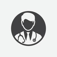 dokter met stethoscoop icoon ontwerp, arts dokter vlak vector icoon voor apps en websites, dokter logo illustratie