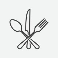 lepel, vork en mes icoon, gekruiste symbool, restaurant vlak vector illustratie, restaurant symbool, Koken icoon vector