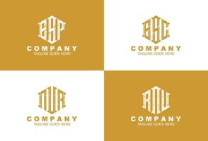 set van creatief monogram logo-ontwerp vector