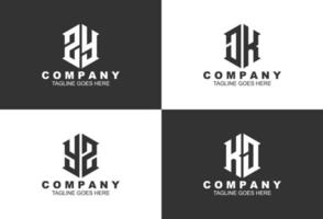 set van creatief monogram logo-ontwerp vector