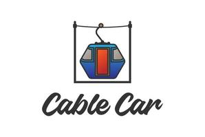gemakkelijk minimalistische kabel auto voor toerisme vakantie vakantie of recreatie logo ontwerp vector