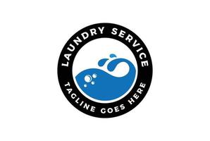 circulaire jurk het wassen machine voor wasserij onderhoud logo ontwerp vector