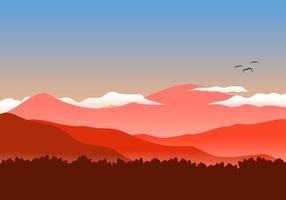 mooi berg landschap Bij zonsondergang vector