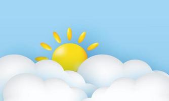 illustratie gemakkelijk zon lucht wolken mooi elegant geïsoleerd blauw Aan achtergrond vector
