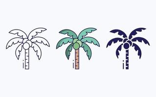 boom icoon, lijn en glyph vector illustratie