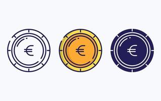 munt valuta lijn en glyph icoon, vector illustratie