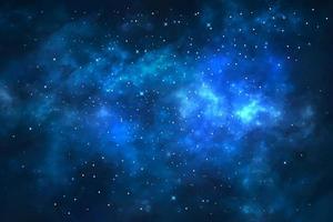 ruimte achtergrond met sterrenstof en schijnend sterren. realistisch kleurrijk kosmos met nevel en melkachtig manier. blauw heelal achtergrond. mooi buitenste ruimte. eindeloos universum. vector illustratie