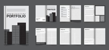 architectuur portefeuille of of interieur portefeuille sjabloon ontwerp, architectuur brochure lay-out vector