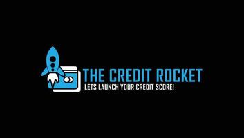 credit kaart raket logo vector