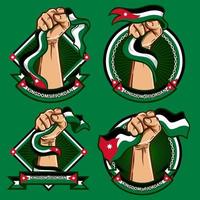 vuist handen met Jordanië nationaal vlag illustratie vector