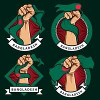 vuist handen met Bangladesh nationaal vlag illustratie vector
